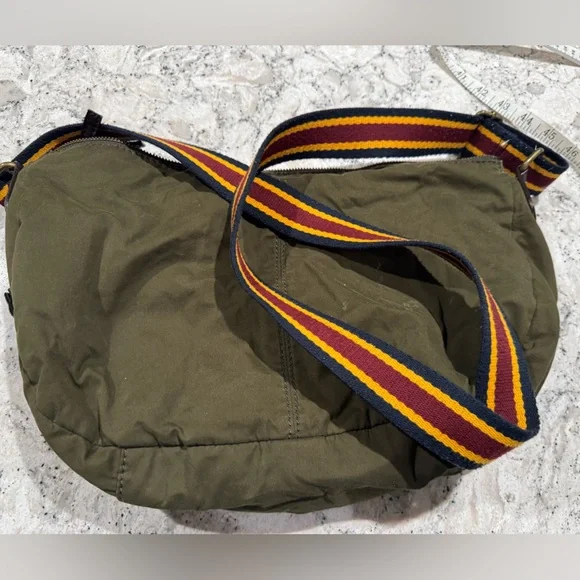 GAP Olive Green Messenger Bag with Multicolor Strap - Picture 1 of 5